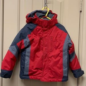 GUC L.L. Bean Red & Gray Winter Coat
